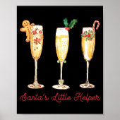 Retro Funny Santa's Little Helper Martini Merry Ch Poster (Voorkant)