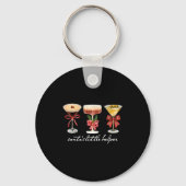 Retro Funny Santa's Little Helper Martini Merry Ch Sleutelhanger (Voorkant)