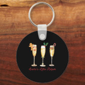 Retro Funny Santa's Little Helper Martini Merry Ch Sleutelhanger (Voorkant)