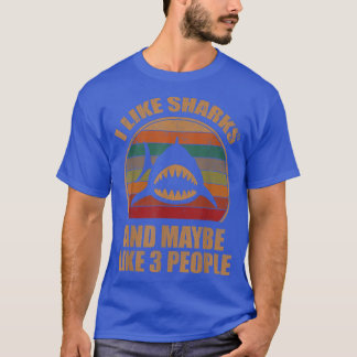 Retro Funny Sharks, ik hou van haaien en misschien T-shirt