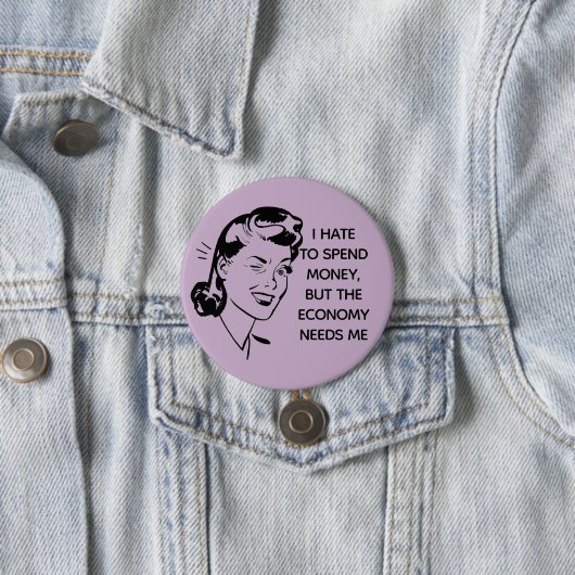 Retro Funny Shopping Quote Button (In situ)