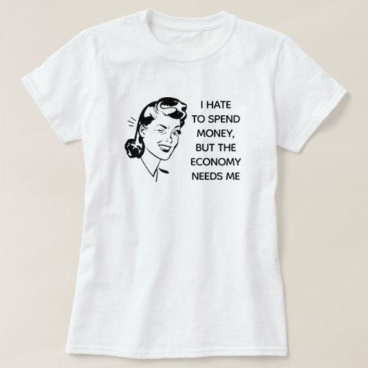 Retro Funny Shopping T-Shirt (Design voorkant)