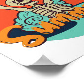 Retro Funny Skeleton Hallo zomer Poster (Hoek)