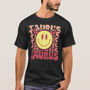 Retro Funny Smile Stier Zodiac Sign April May Bir T-shirt