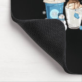 Retro Funny Snowman Winter Coffee C Latte Cozy Sea Muismat (Hoek)