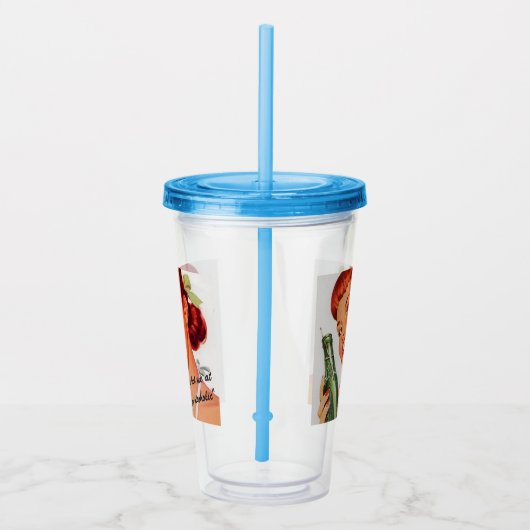 Retro Funny Soda Ad Joke Acryl Drinkbeker (Rechts)