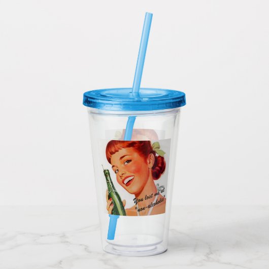 Retro Funny Soda Ad Joke Acryl Drinkbeker (Achterkant)