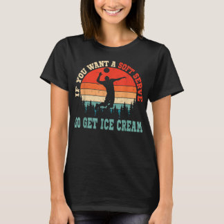 Retro Funny Soft Serve Ice Cream Volleybal T-shirt