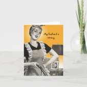 Retro Funny Suburban Lady Husband Retirement card Kaart (Voorkant)