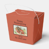 Retro Funny Thanksgiving leden kletsen Turkse Cart Bedankdoosjes (Achterkant)