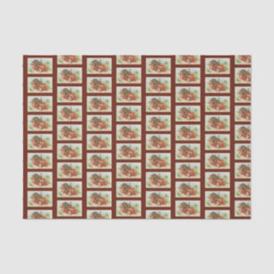 Retro Funny Thanksgiving leden kletsen Turkse Cart Tissuepapier