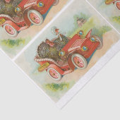Retro Funny Thanksgiving leden kletsen Turkse Cart Tissuepapier (Detail)