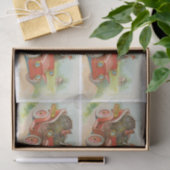 Retro Funny Thanksgiving leden kletsen Turkse Cart Tissuepapier (Geschenk)