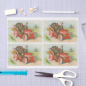 Retro Funny Thanksgiving leden kletsen Turkse Cart Tissuepapier (Craft)