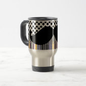 Retro Funny Trendy Mustache Mustache Stache Reisbeker (Voorkant links)