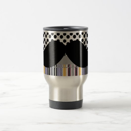 Retro Funny Trendy Mustache Mustache Stache Reisbeker (Center)