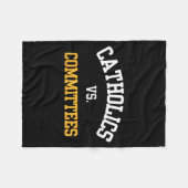Retro Funny Trendy Quote Catholics Vs Committees Fleece Deken (Voorkant (Horizontaal))