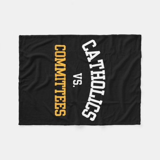Retro Funny Trendy Quote Catholics Vs Committees  Fleece Deken (Voorkant (Horizontaal))