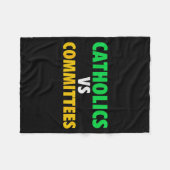 Retro Funny Trendy Sarcastic Saying Catholics Vs C Fleece Deken (Voorkant (Horizontaal))