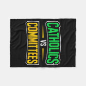 Retro Funny Trendy Sarcastic Saying Catholics Vs C Fleece Deken (Voorkant (Horizontaal))