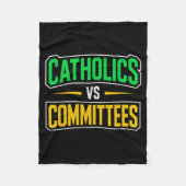 Retro Funny Trendy Sarcastic Saying Catholics Vs C Fleece Deken (Voorkant)