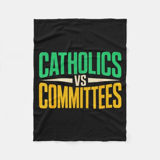 Retro Funny Trendy Sarcastic Saying Catholics Vs C Fleece Deken (Voorkant)