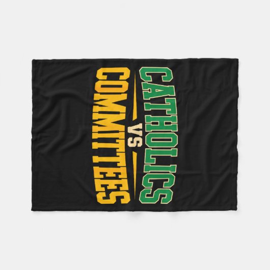 Retro Funny Trendy Sarcastic Saying Catholics Vs C Fleece Deken (Voorkant (Horizontaal))