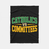Retro Funny Trendy Sarcastic Saying Catholics Vs C Fleece Deken (Voorkant)