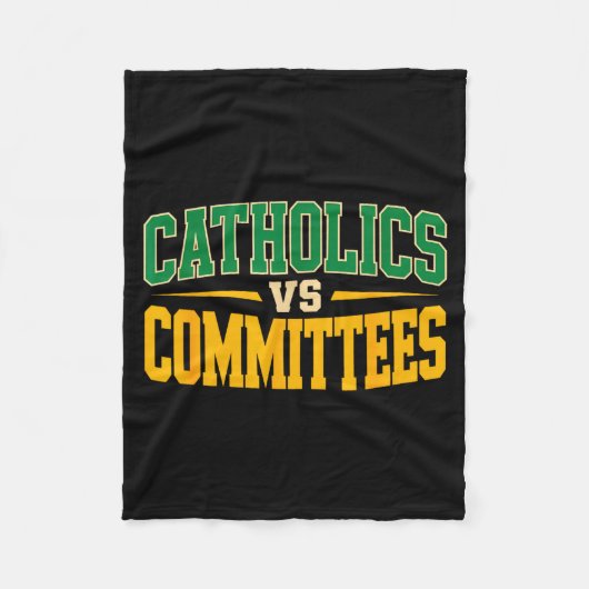 Retro Funny Trendy Sarcastic Saying Catholics Vs C Fleece Deken (Voorkant)