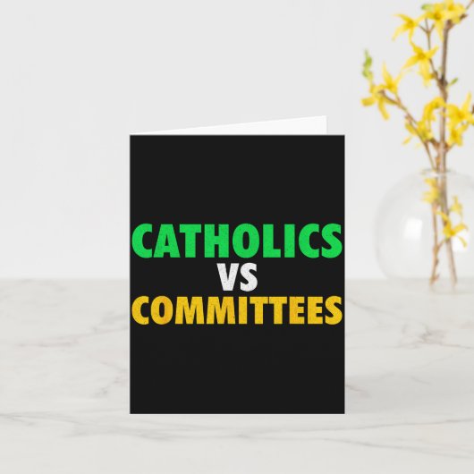 Retro Funny Trendy Sarcastic Saying Catholics Vs C Kaart (Gele Bloem)