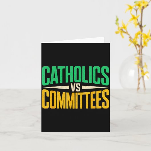 Retro Funny Trendy Sarcastic Saying Catholics Vs C Kaart (Gele Bloem)