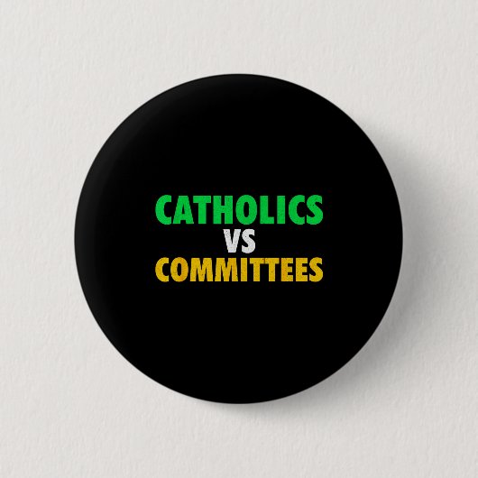 Retro Funny Trendy Sarcastic Saying Catholics Vs C Ronde Button 5,7 Cm (Voorkant)