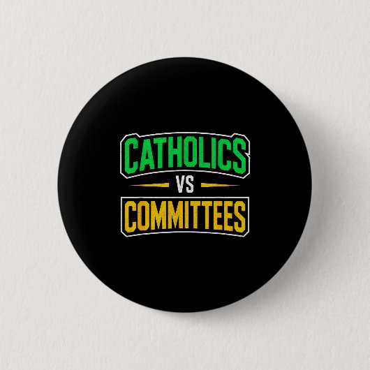 Retro Funny Trendy Sarcastic Saying Catholics Vs C Ronde Button 5,7 Cm (Voorkant)