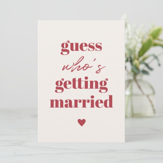 Retro Funny Typography Wedding save the date (Staand voorkant)