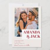 Retro Funny Typography Wedding save the date (Achterkant)