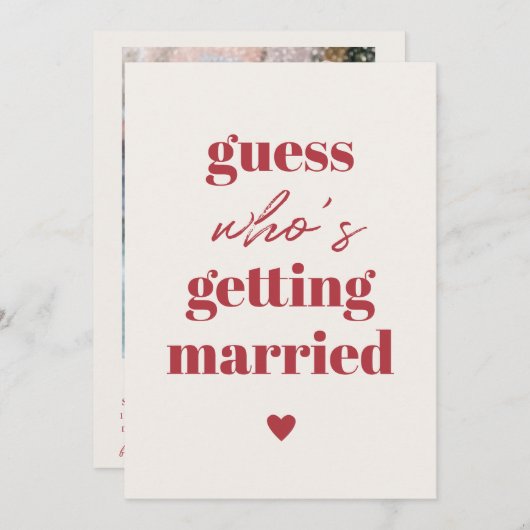 Retro Funny Typography Wedding save the date (Voorkant / Achterkant)