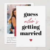 Retro Funny Typography Wedding save the date (Voorkant / Achterkant)