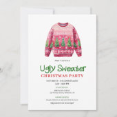 Retro Funny Ugly Sweater Holiday Party Card Kaart (Voorkant)