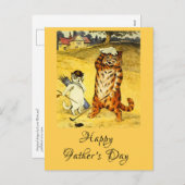 Retro Funny Vaderdag Golfing Cat & Caddie Feestdagenkaart (Voorkant / Achterkant)