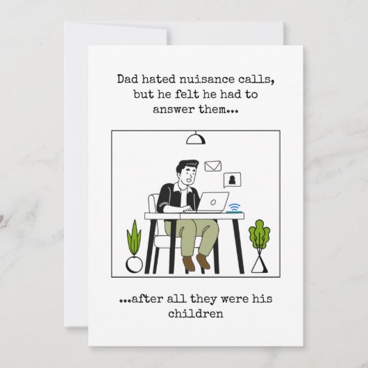 Retro Funny Vaderdag Kaart (Voorkant)