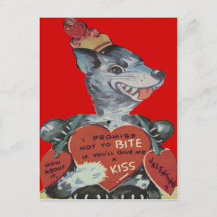  Retro Funny Wolf Valentijn Kaart