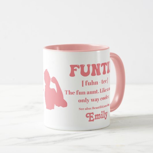 Retro Funtie Definition Personalized Auntie Mok (Voorkant rechts)