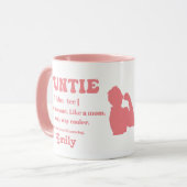 Retro Funtie Definition Personalized Auntie Mok (Voorkant links)