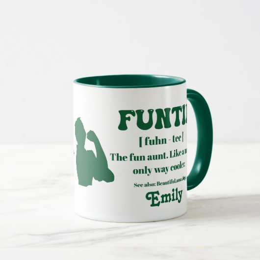 Retro Funtie Definition Personalized Auntie Mok (Voorkant rechts)