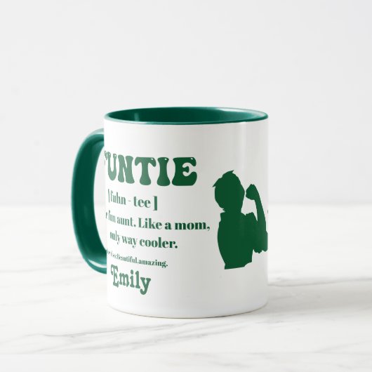 Retro Funtie Definition Personalized Auntie Mok (Voorkant links)