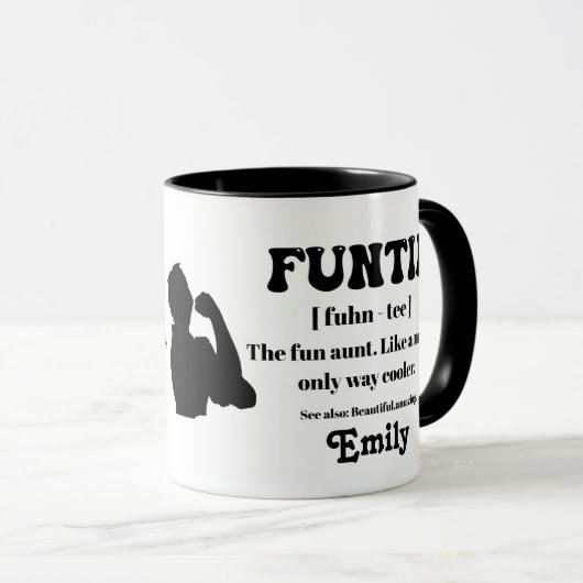 Retro Funtie Definition Personalized Auntie Mok (Voorkant rechts)