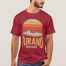 Retro Furano Hokkaido Japan Vintage Zonsondergang T-shirt