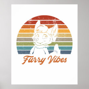 Retro Furry Fandom Furgeschiker Gift Poster