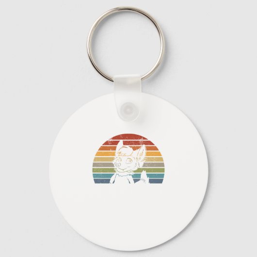  Retro Furry Fandom Furgeschiker Gift Sleutelhanger (Voorkant)