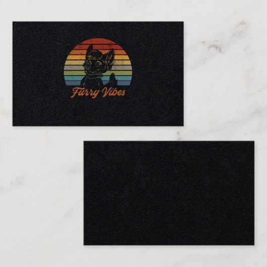  Retro Furry Fandom Furgeschiker Gift Visitekaartje (Voorkant / Achterkant)